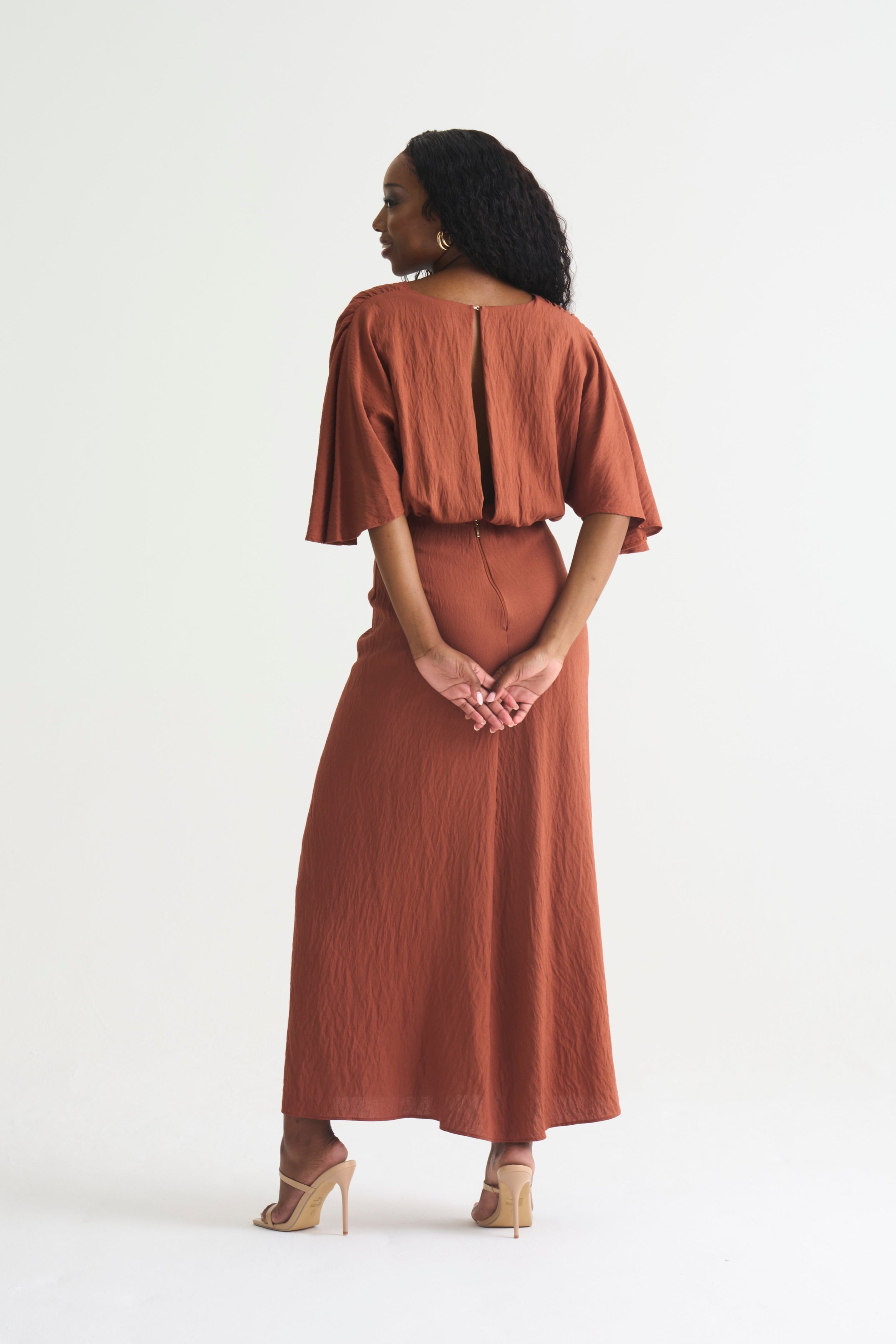 Rust Textured Kate Dress