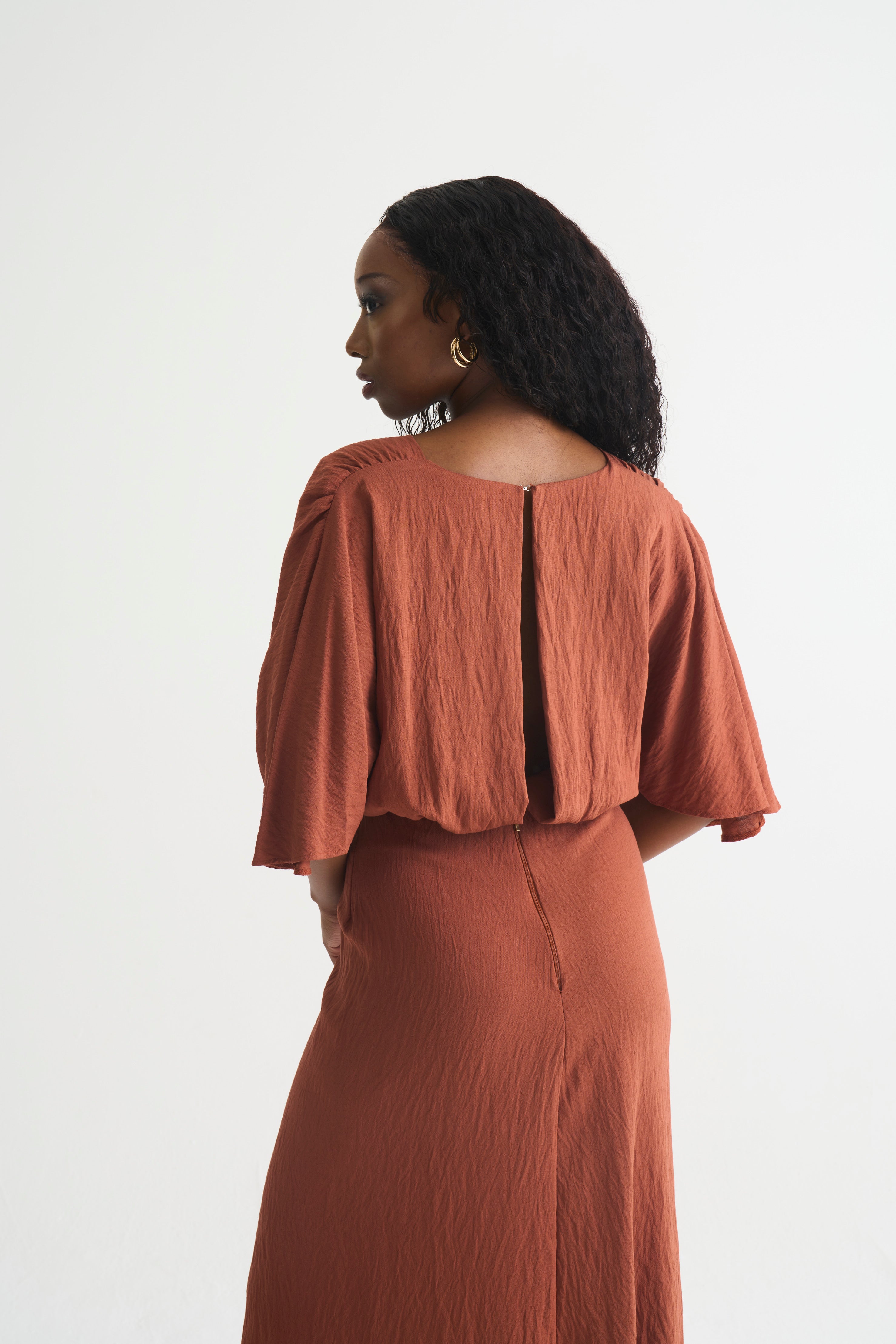 Rust Textured Kate Dress