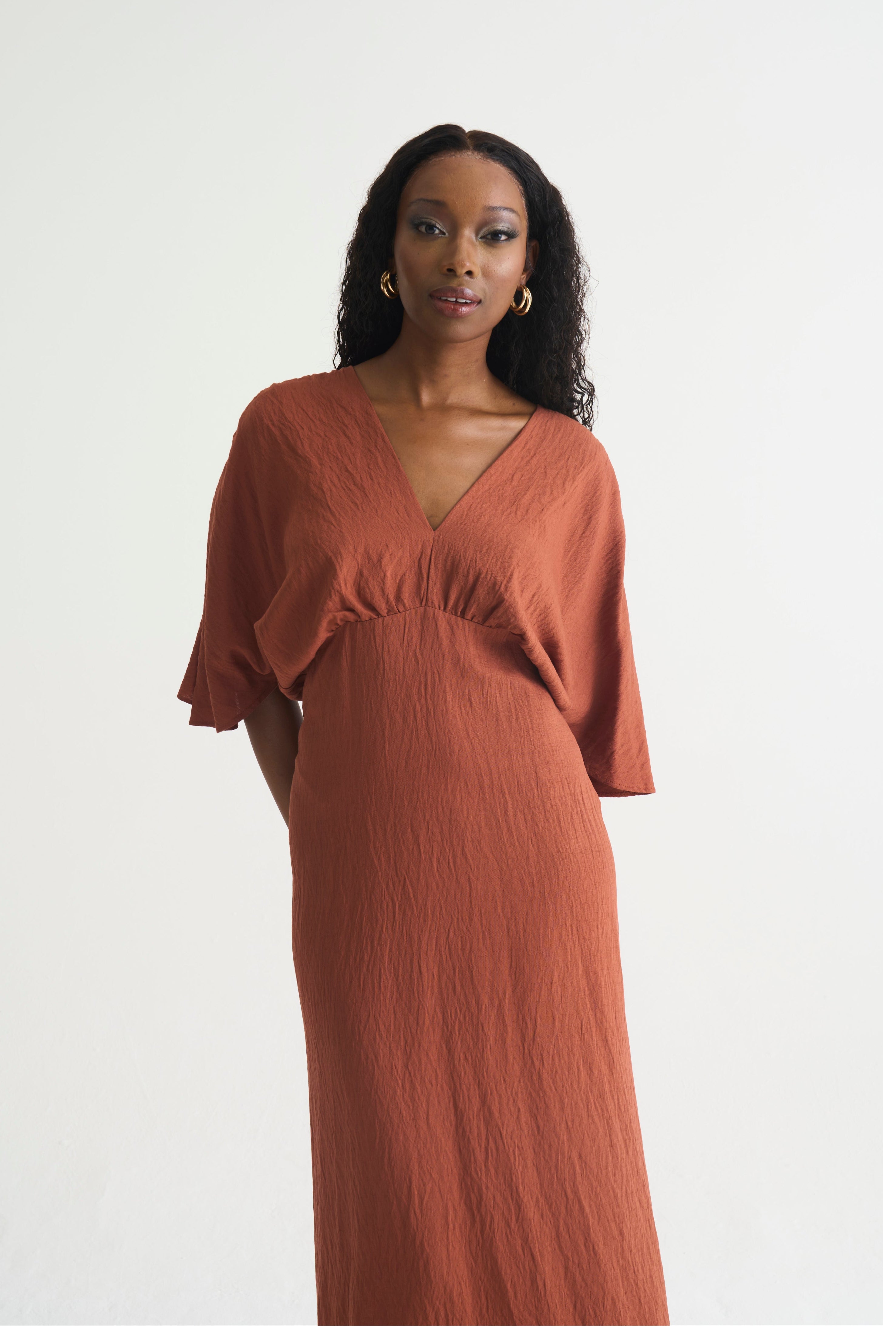 Rust Textured Kate Dress