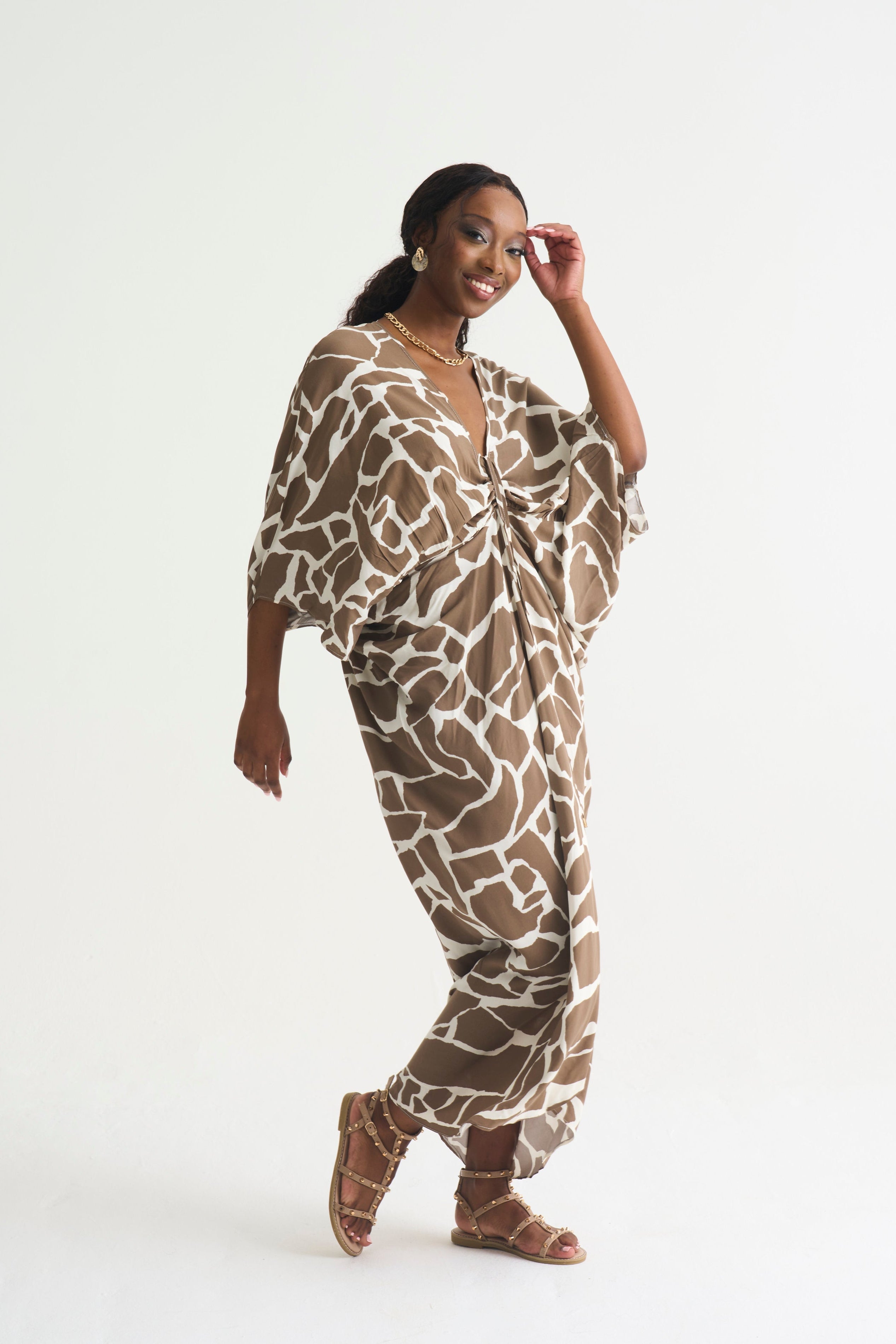 Giraffe  Print DRAPE KAFTAN