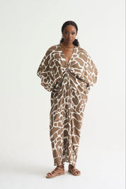 Giraffe  Print DRAPE KAFTAN