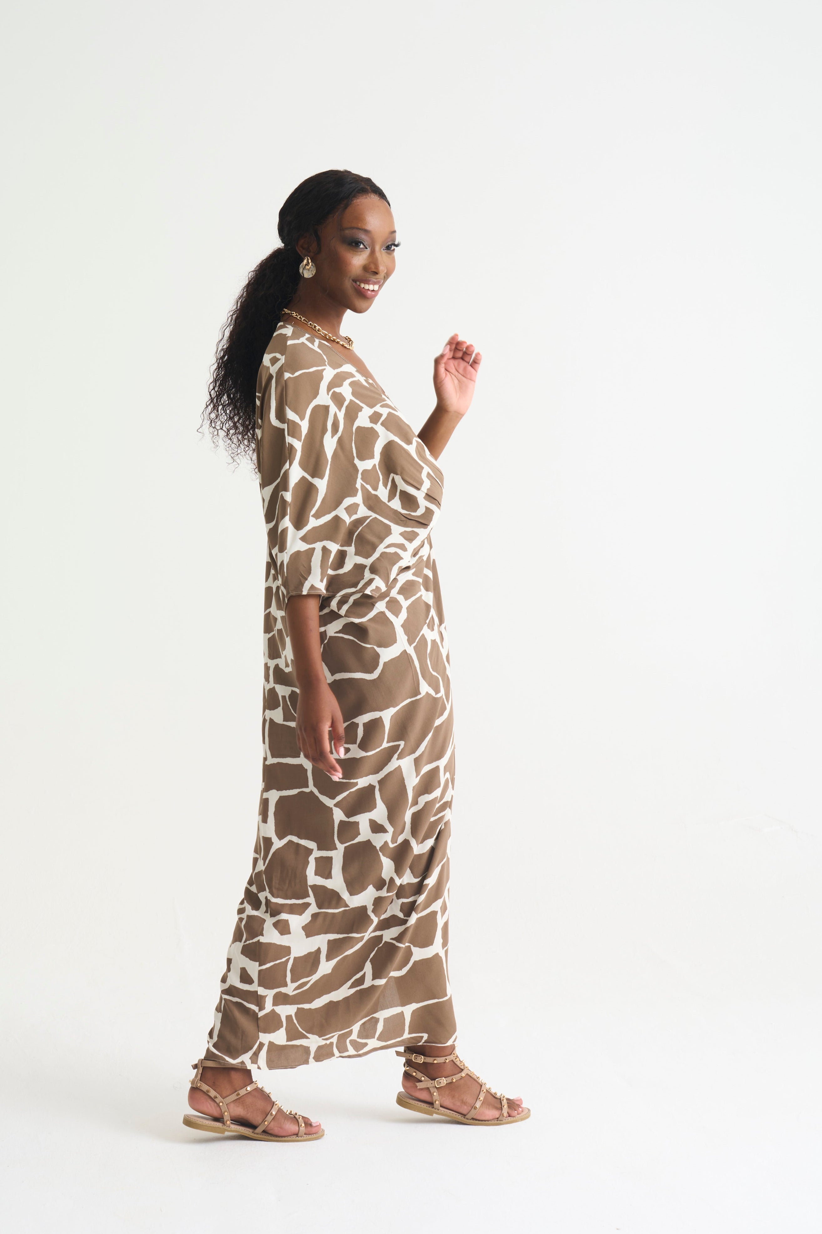 Giraffe  Print DRAPE KAFTAN