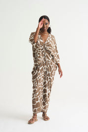 Giraffe  Print DRAPE KAFTAN