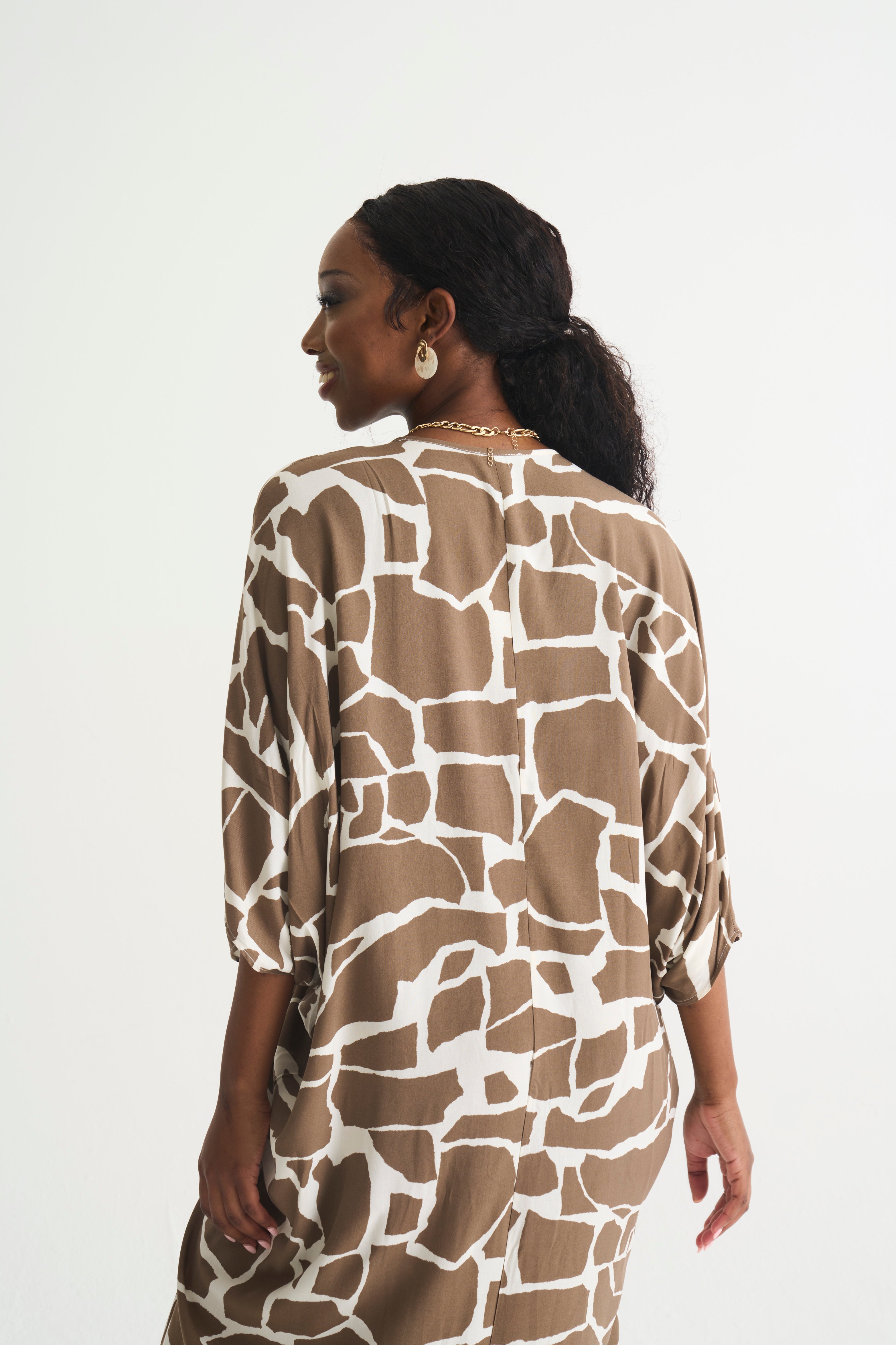 Giraffe  Print DRAPE KAFTAN