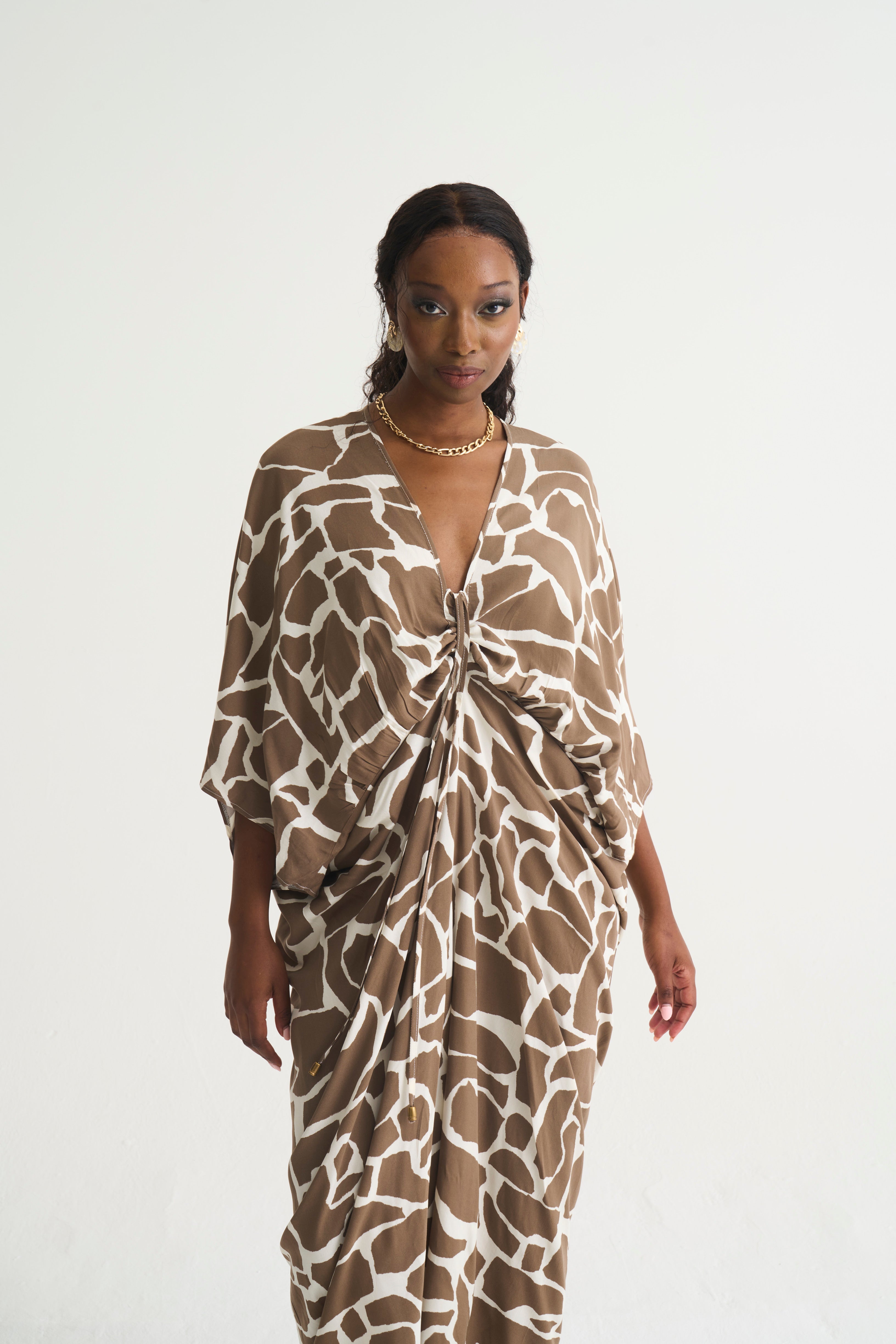 Giraffe  Print DRAPE KAFTAN