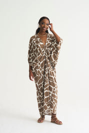 Giraffe  Print DRAPE KAFTAN