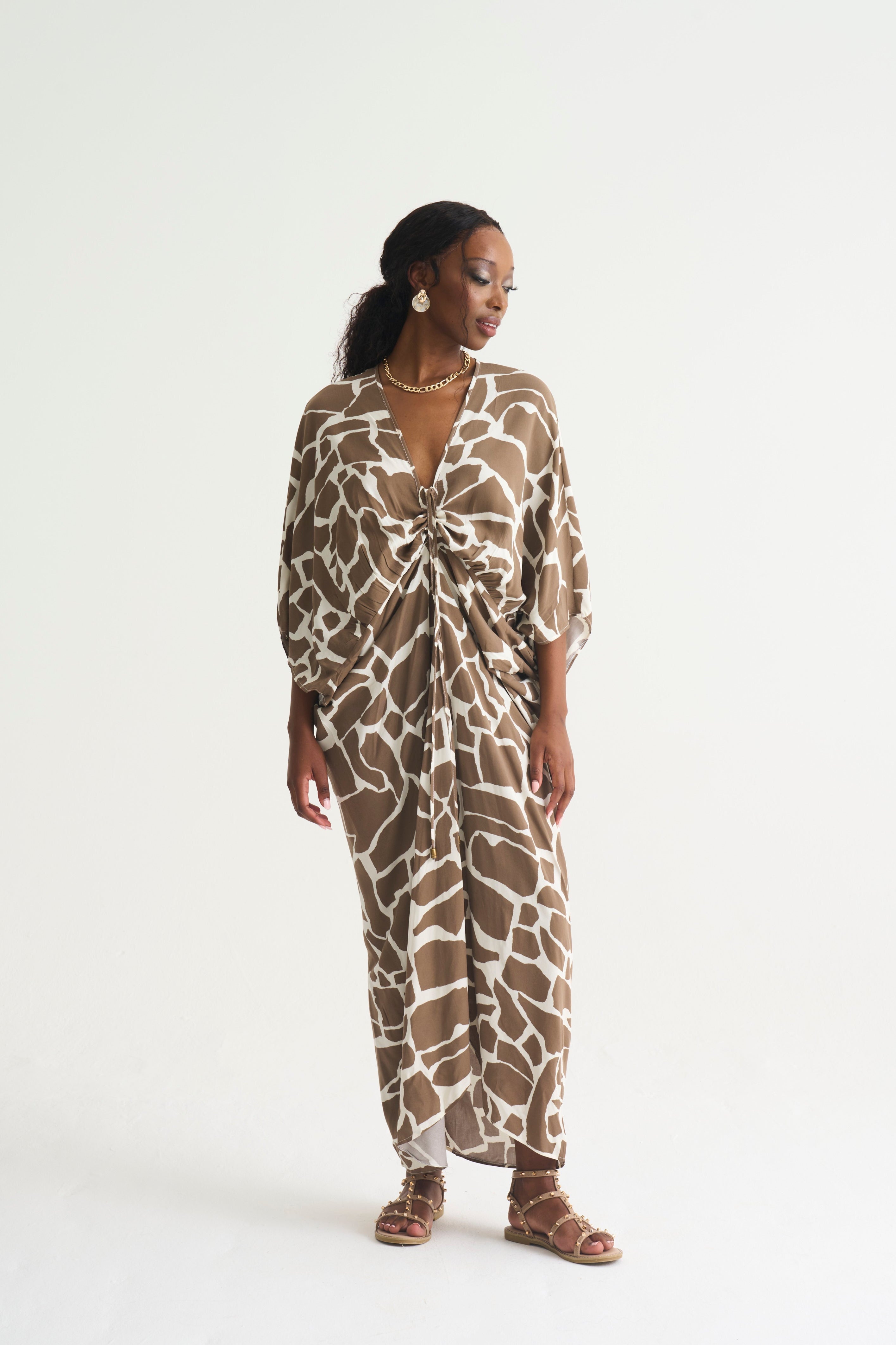 Giraffe  Print DRAPE KAFTAN