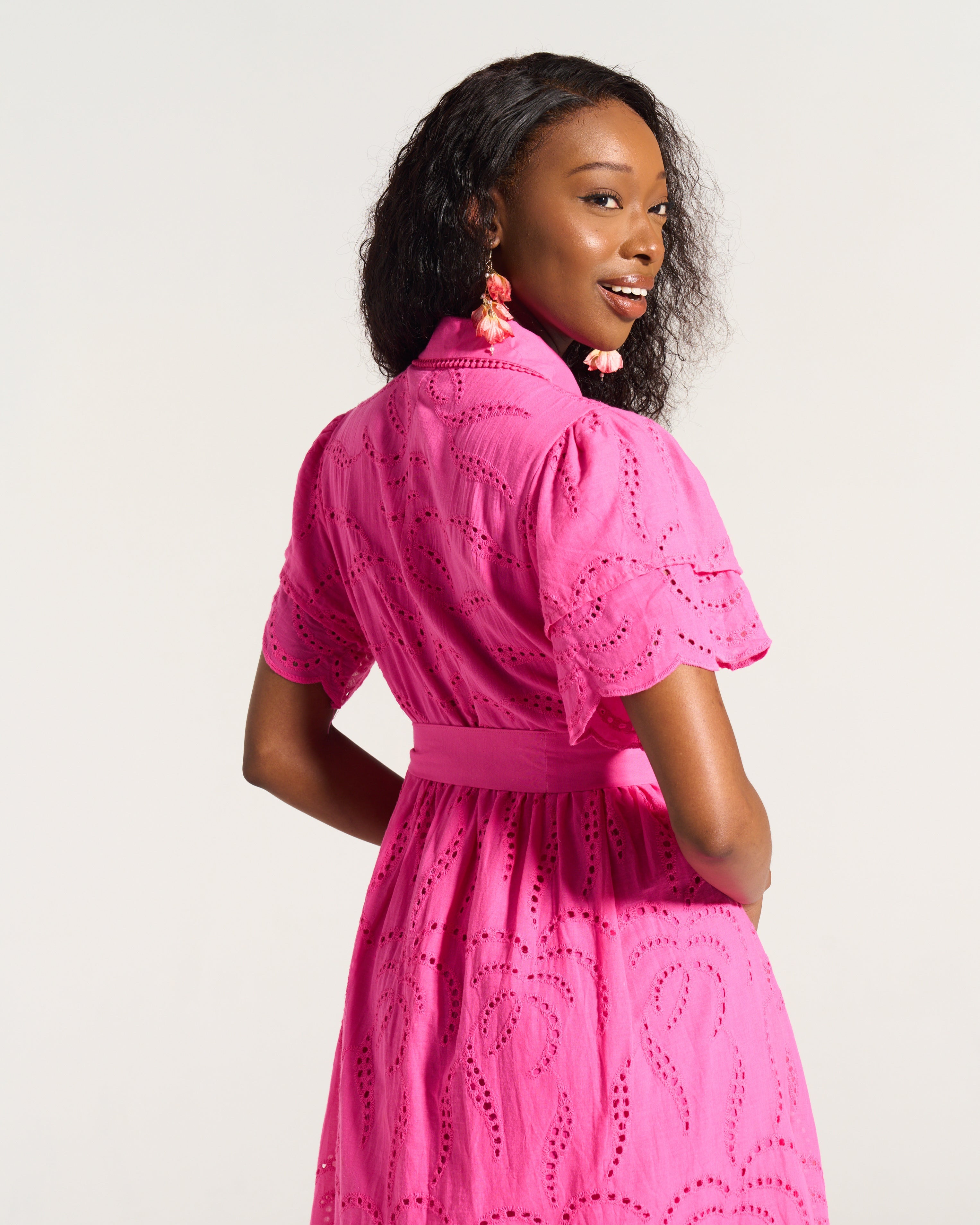 Fria Cotton Anglaise Dress Pink