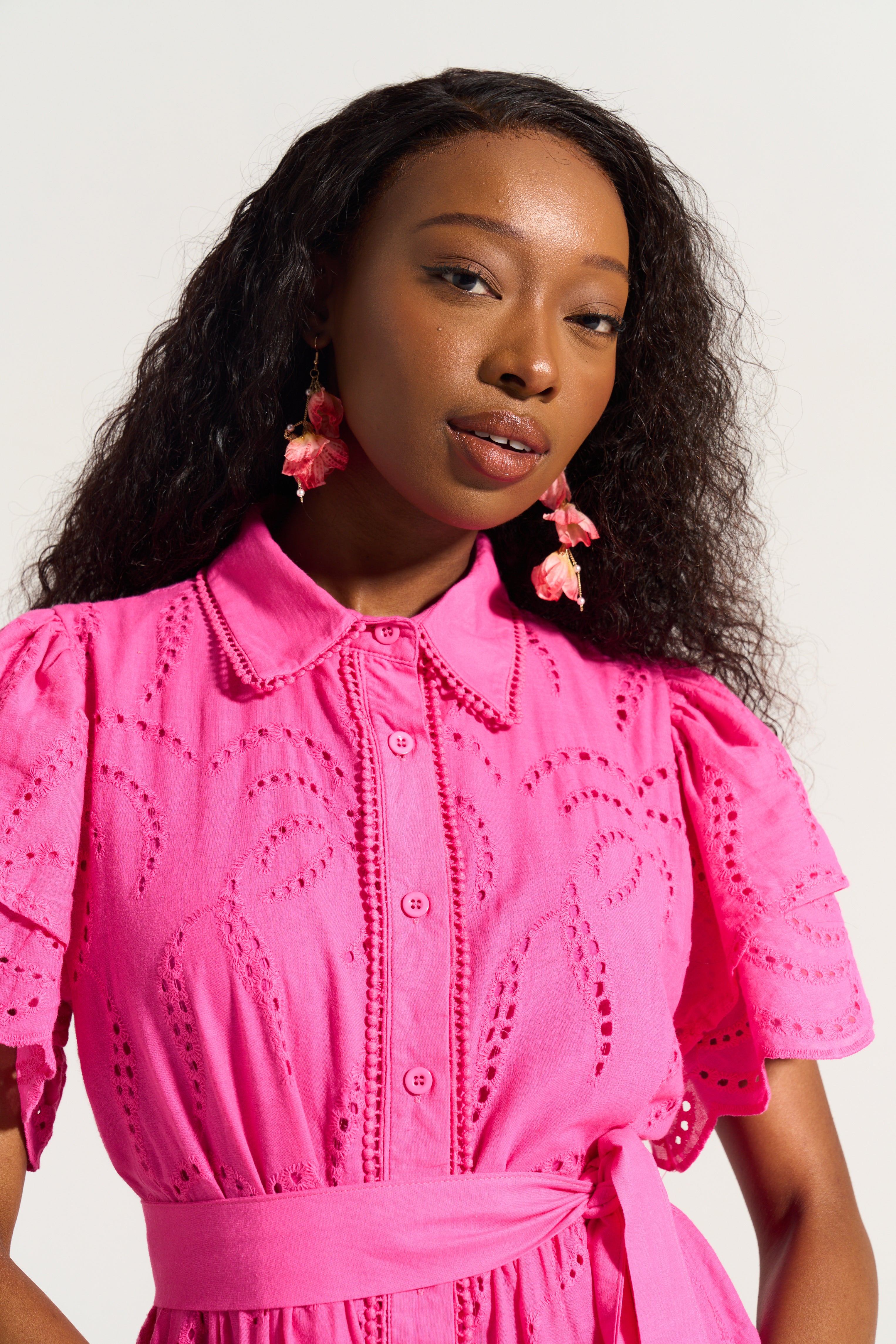 Fria Cotton Anglaise Dress Pink