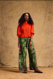 Paperbag Detail Pants In Amazon Cheetah