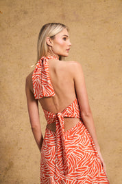 Holly Cut Out Dress Orange Zebra