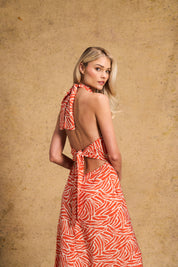 Holly Cut Out Dress Orange Zebra