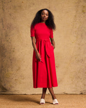 Venice Cotton Dress In Red