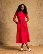 Venice Cotton Dress In Red