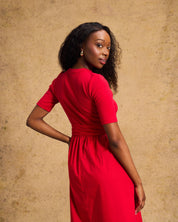 Venice Cotton Dress In Red