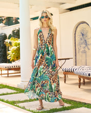 Vacation Frill Dress Botanical Jungle