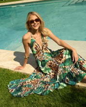 Vacation Frill Dress Botanical Jungle