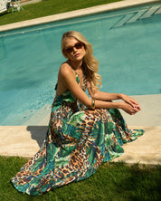 Vacation Frill Dress Botanical Jungle