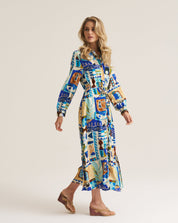Maxi Shirt Dress - Blue Marrakech