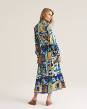 Maxi Shirt Dress - Blue Marrakech