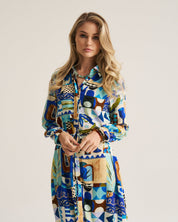 Maxi Shirt Dress - Blue Marrakech