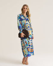 Maxi Shirt Dress - Blue Marrakech