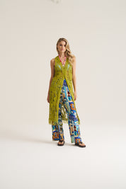 Resort Crochet Waistcoat Dress