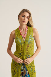 Resort Crochet Waistcoat Dress