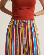 Relaxed Pants - Cobalt & Brown Stripe