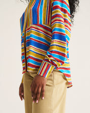 Artist Blouse - Cobalt / Brown