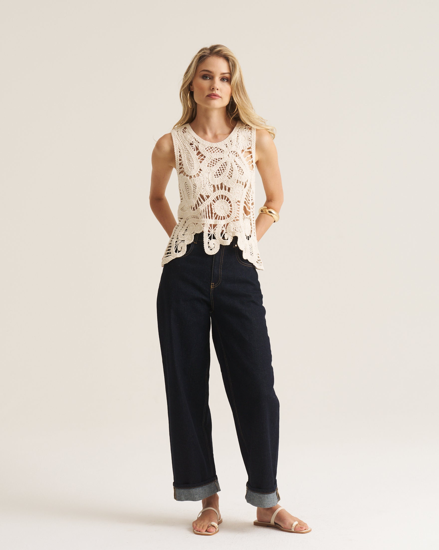 Crochet Vest - Apricot