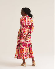 Maxi Shirt Dress - Pink Marrakech