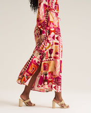 Maxi Shirt Dress - Pink Marrakech