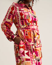 Maxi Shirt Dress - Pink Marrakech