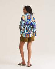 Drawstring Shirt - Blue Marrakech