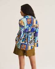 Drawstring Shirt - Blue Marrakech