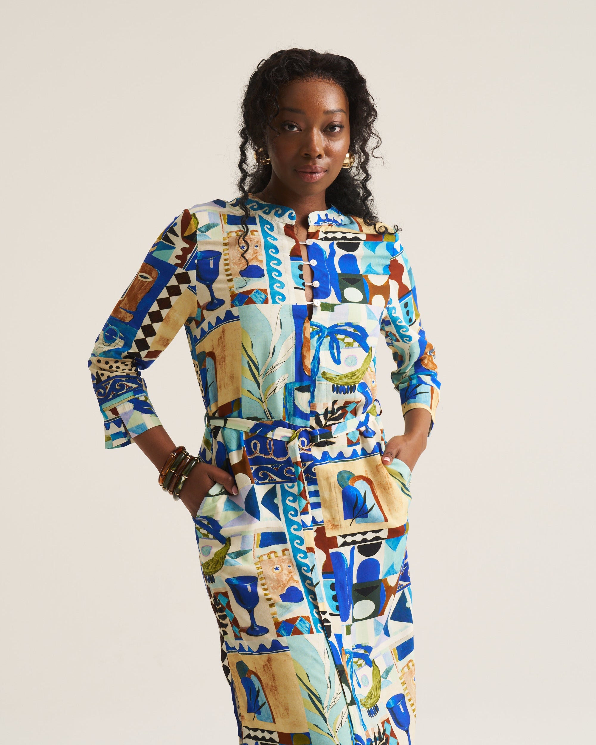 Mandrin Tunic - Blue Marrakech