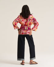 Drawstring Shirt - Pink Marrakech