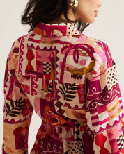 Drawstring Shirt - Pink Marrakech
