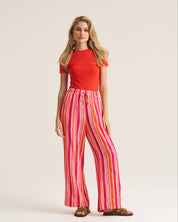 Relaxed Pants - Pink & Orange Stripe