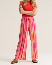 Relaxed Pants - Pink & Orange Stripe
