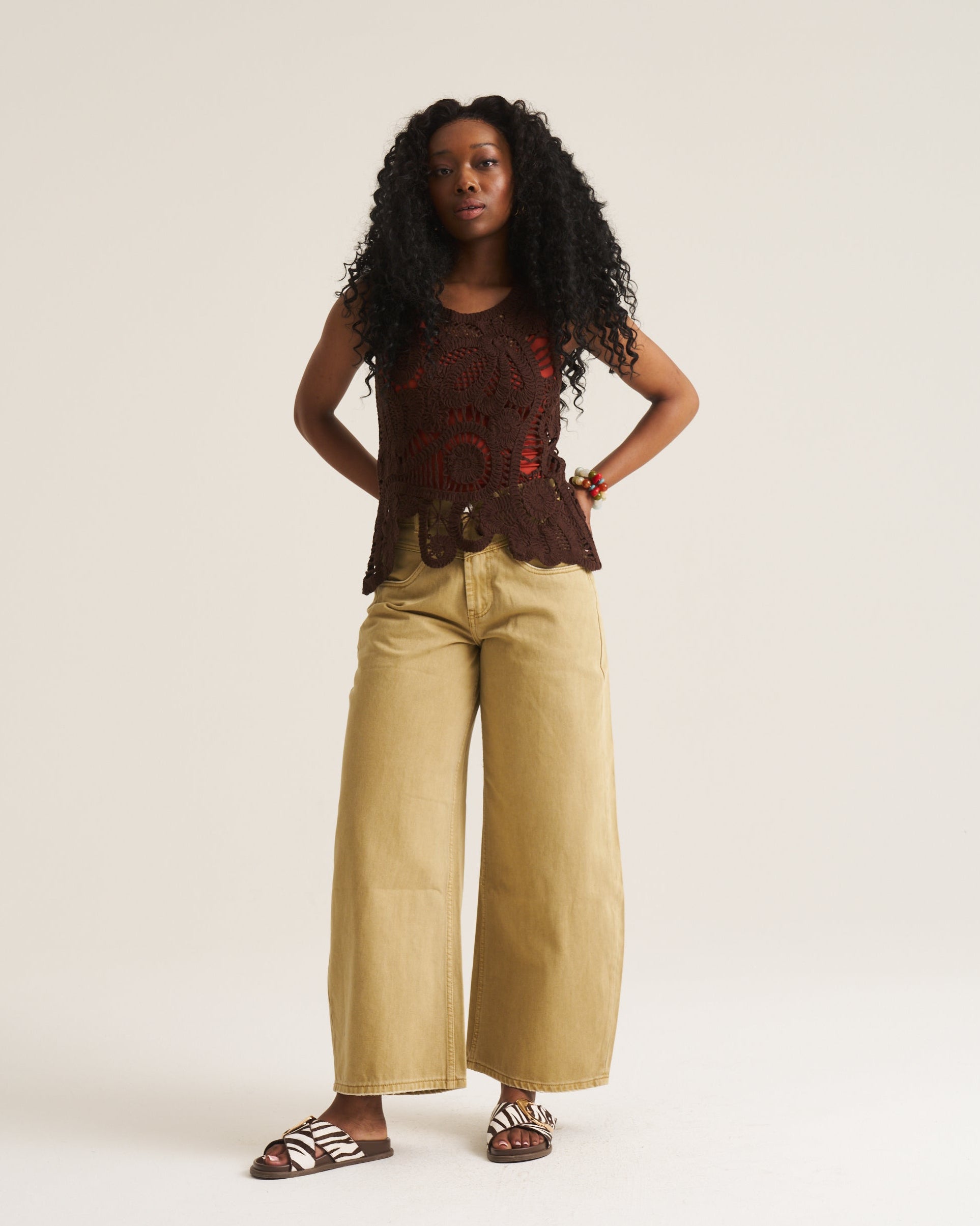 Crochet Vest - Chocolate