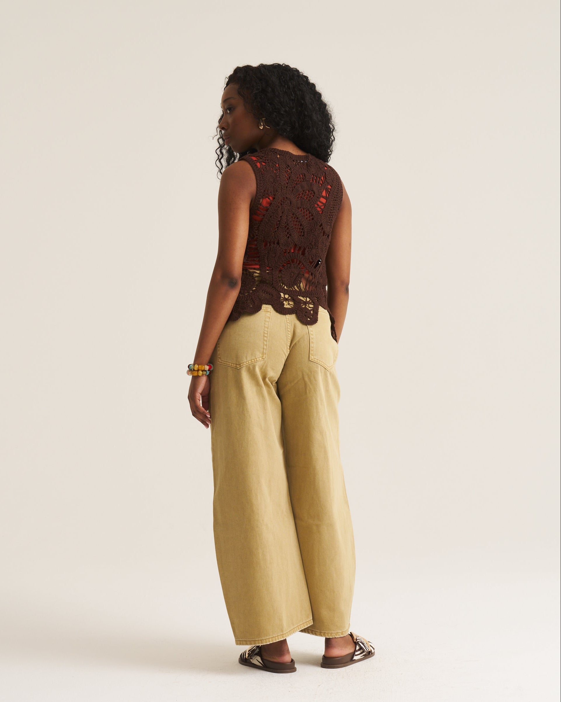 Crochet Vest - Chocolate