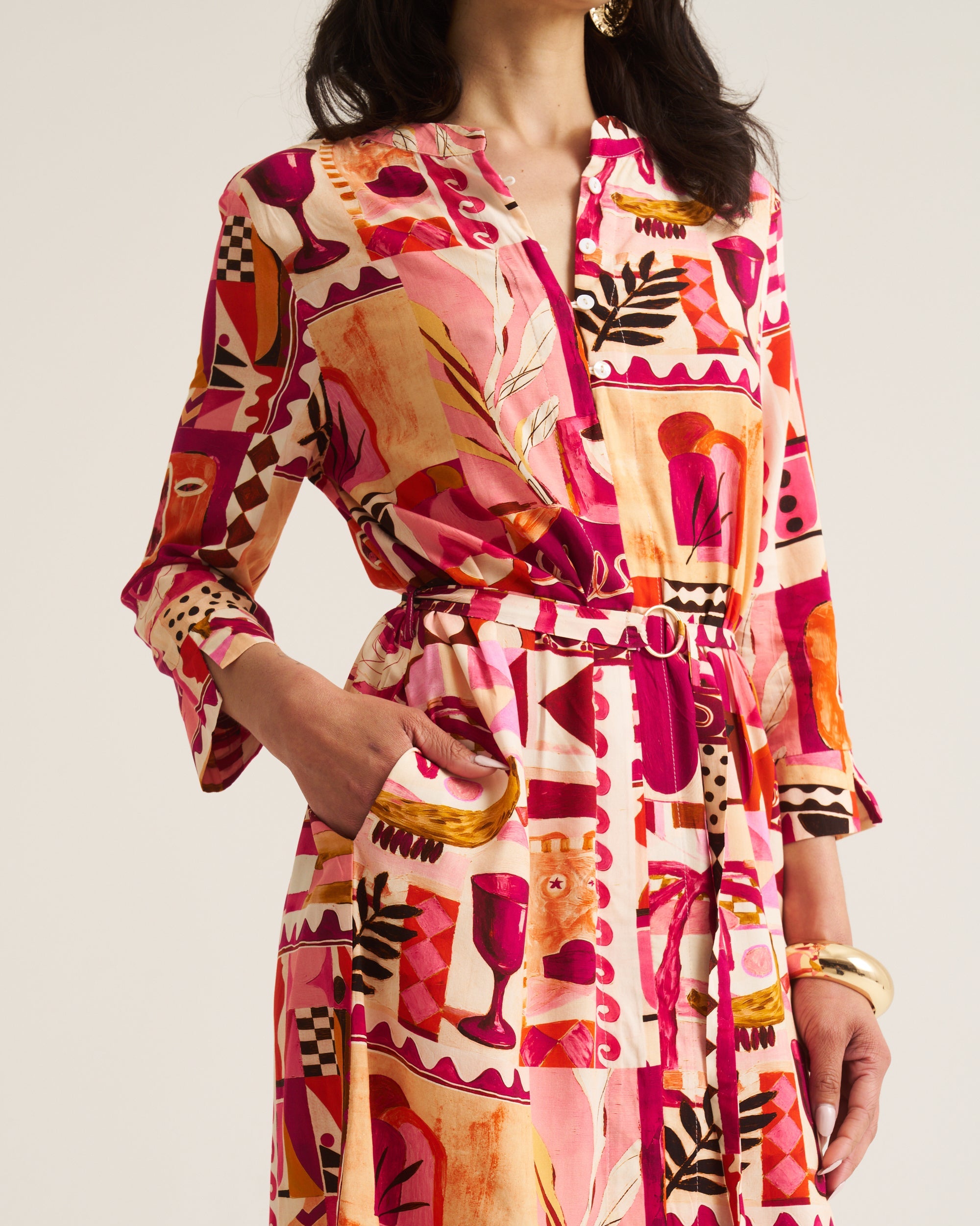 Mandrin Tunic - Pink Marrakech