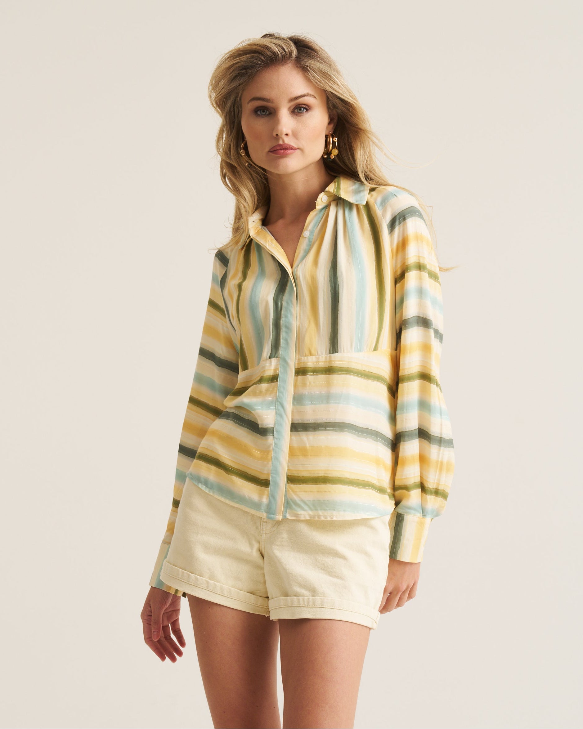 Artist Blouse - Green / Yellow