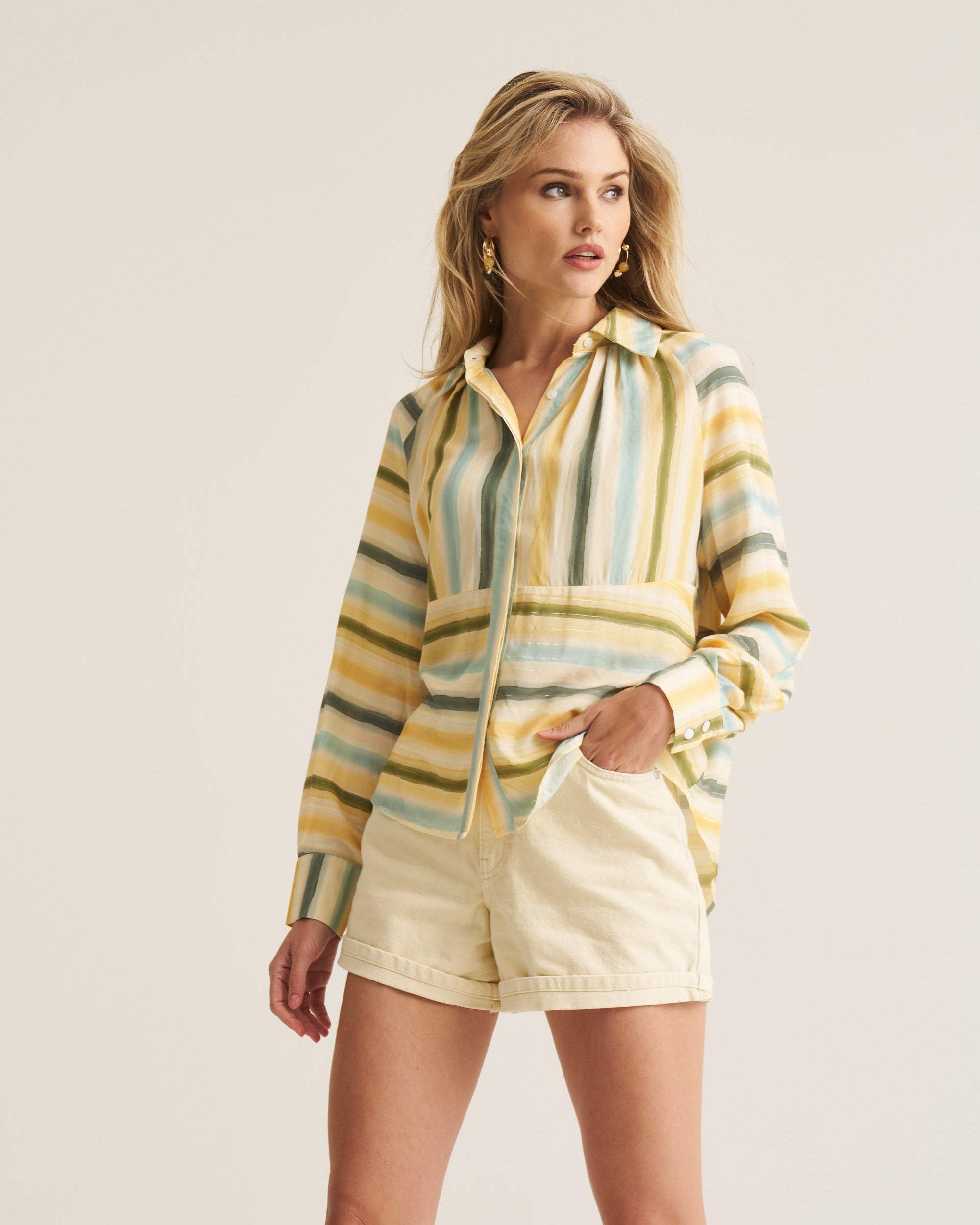 Artist Blouse - Green / Yellow