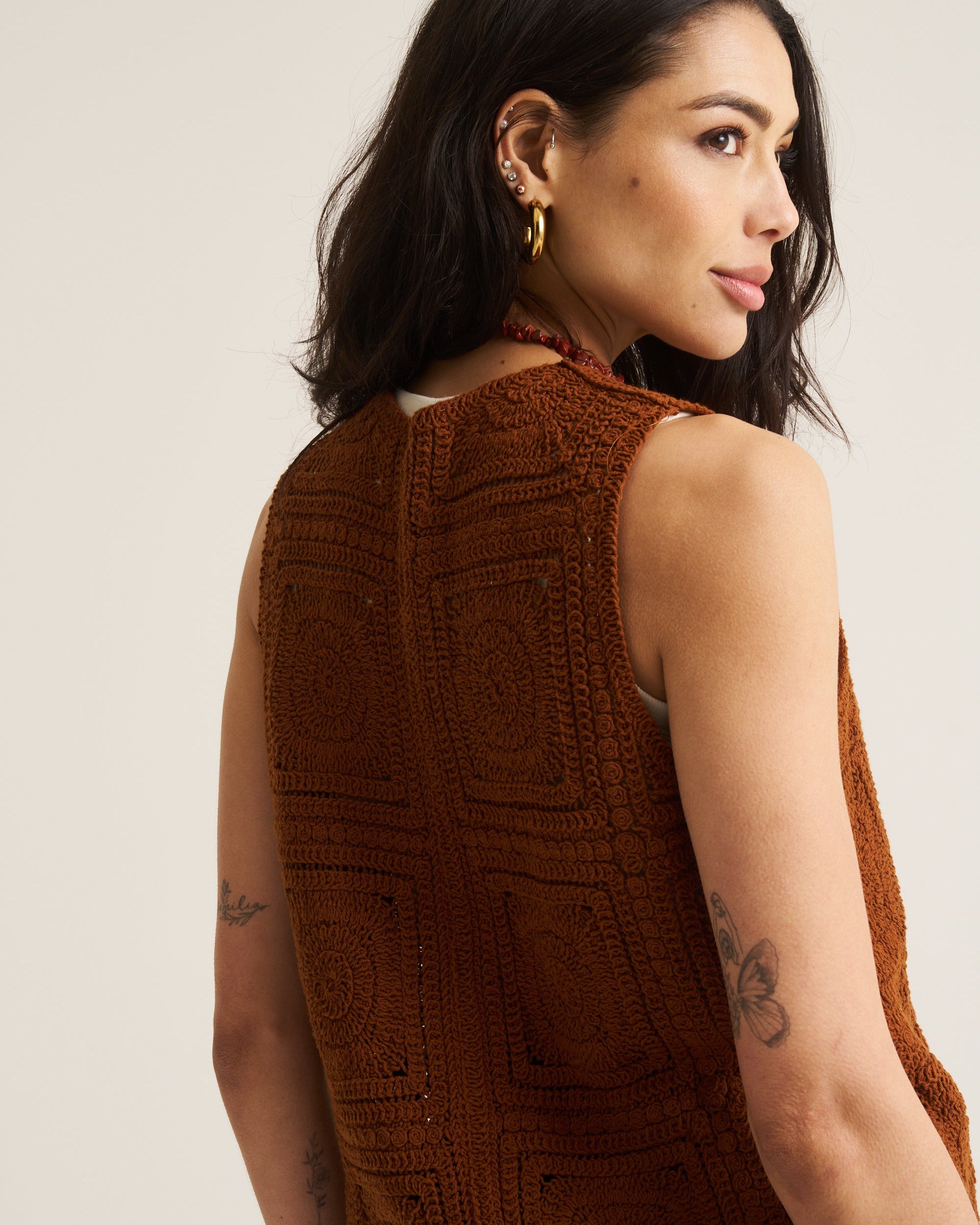 Crochet Waistcoat - Amber