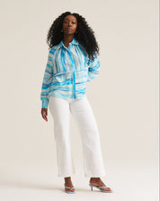 Artist Blouse - Blue/ White