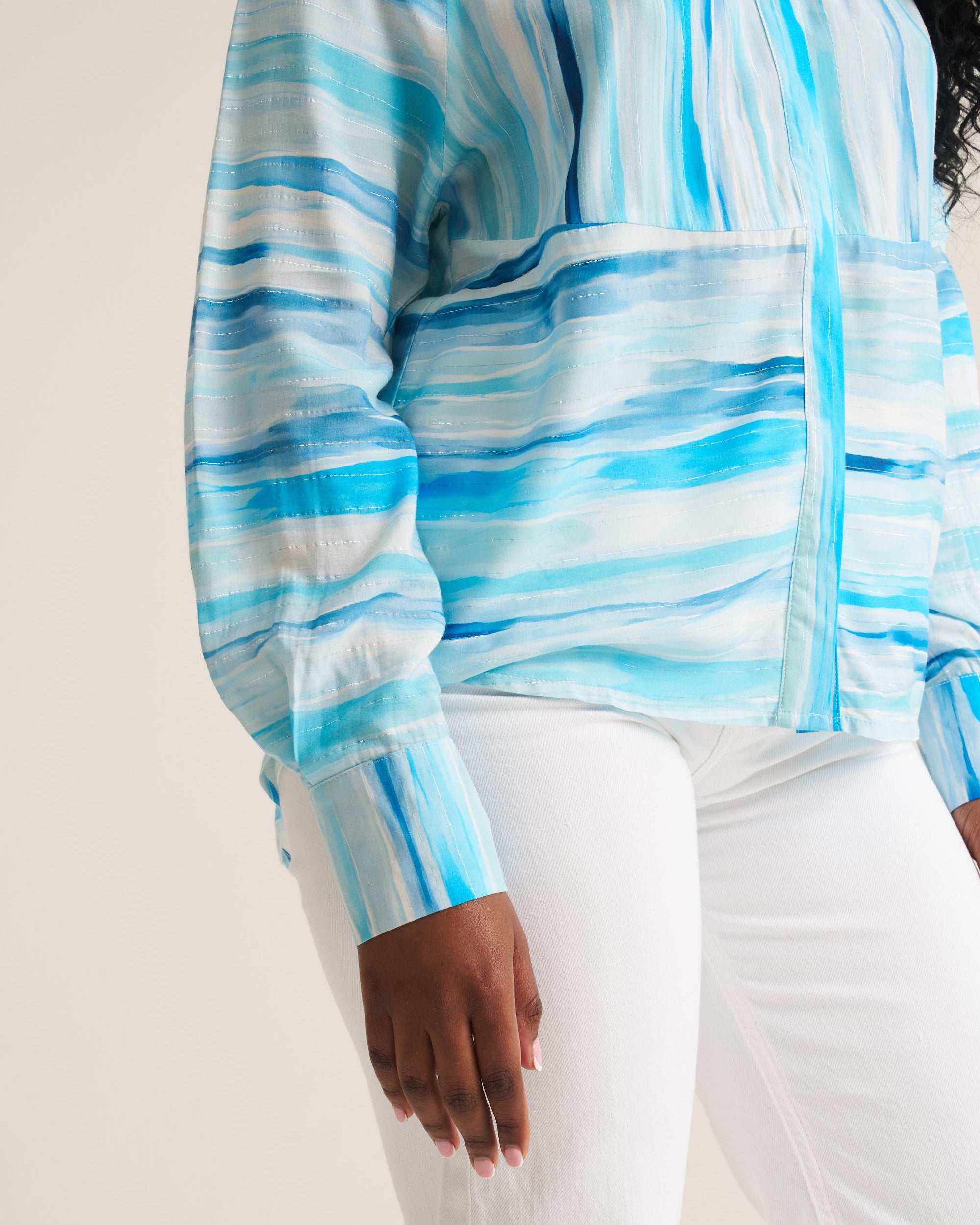 Artist Blouse - Blue/ White