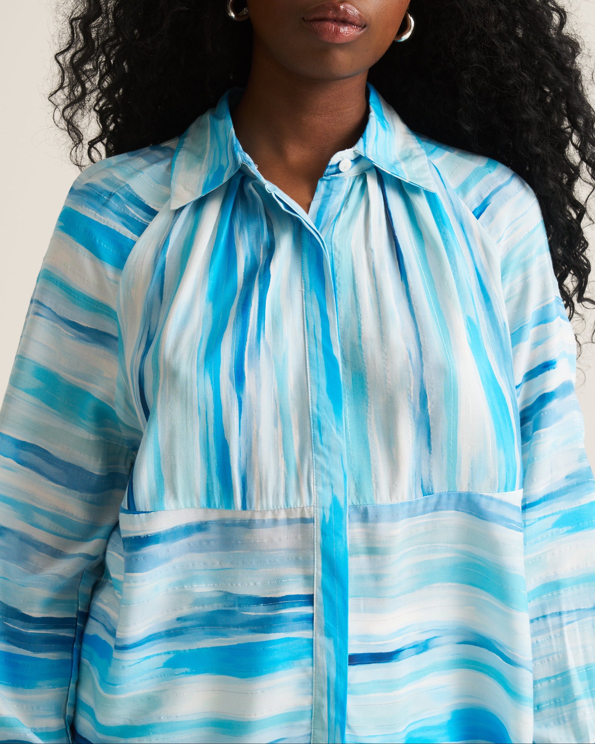 Artist Blouse - Blue/ White